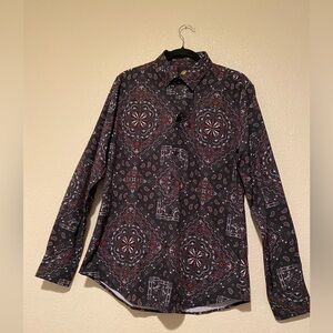 Men’s Platini Long Sleeve Button-Up Shirt Size M